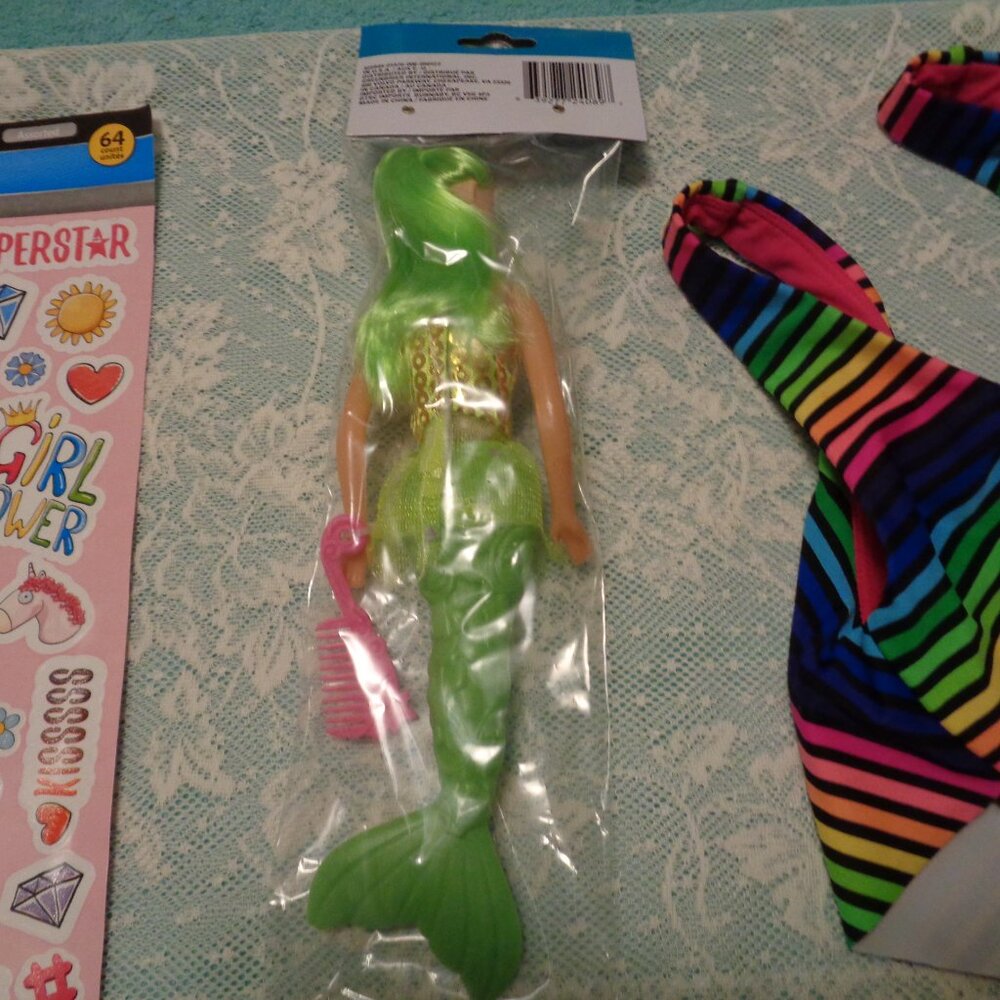 GIRLHOODCORE BATHING SUIT TOP GIRL POWER STICKERS MERMAID DOLL LOT - Picture 4 of 10